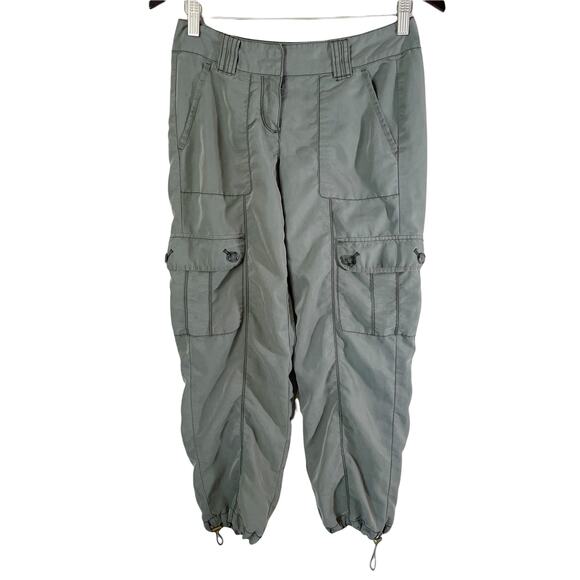 Ann Taylor Modal Blend Cargo Jogger Pants Army Green Size 00 Soft Comfy Utility - Picture 1 of 6